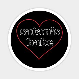 Funny Vintage Satan's Babe Retro Valentine Aesthetic Streetwear Magnet